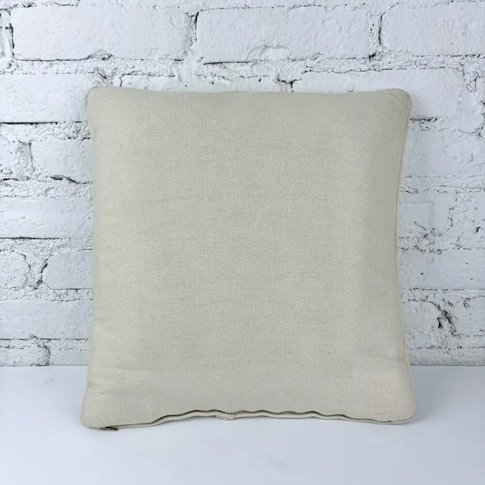 Vintage Embroidered Crewl Caring Is The Art Of Sharing Pillow
